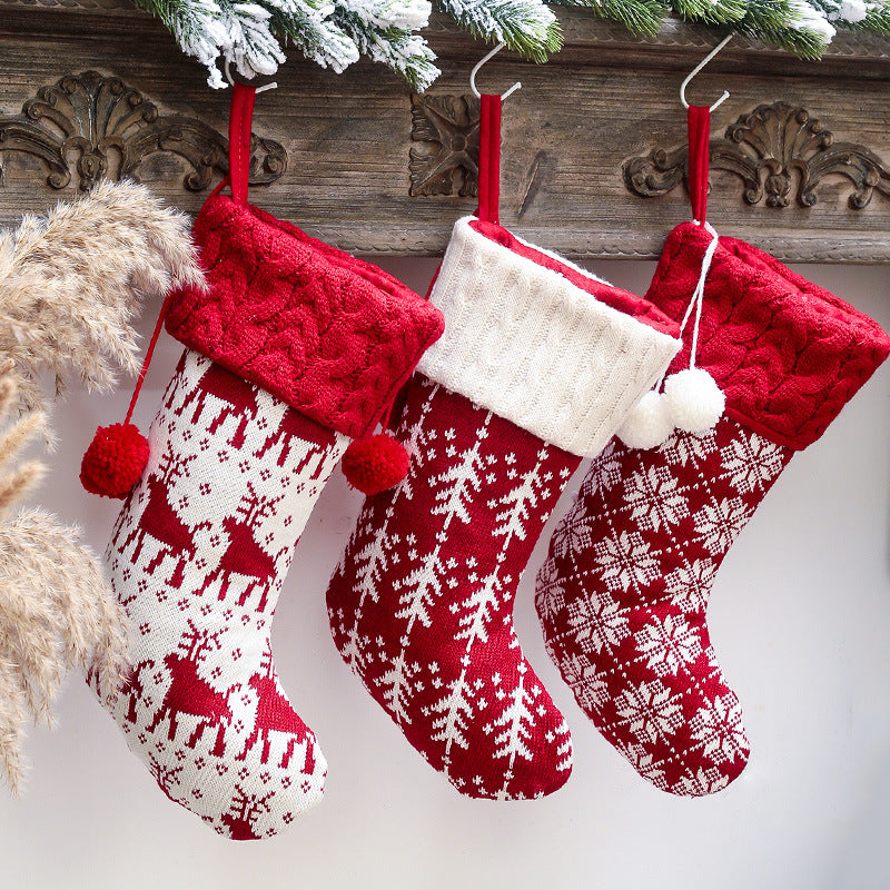 Wholesale Christmas Knitted Socks Gift Bags